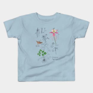 Columbine Botanical -blue Kids T-Shirt